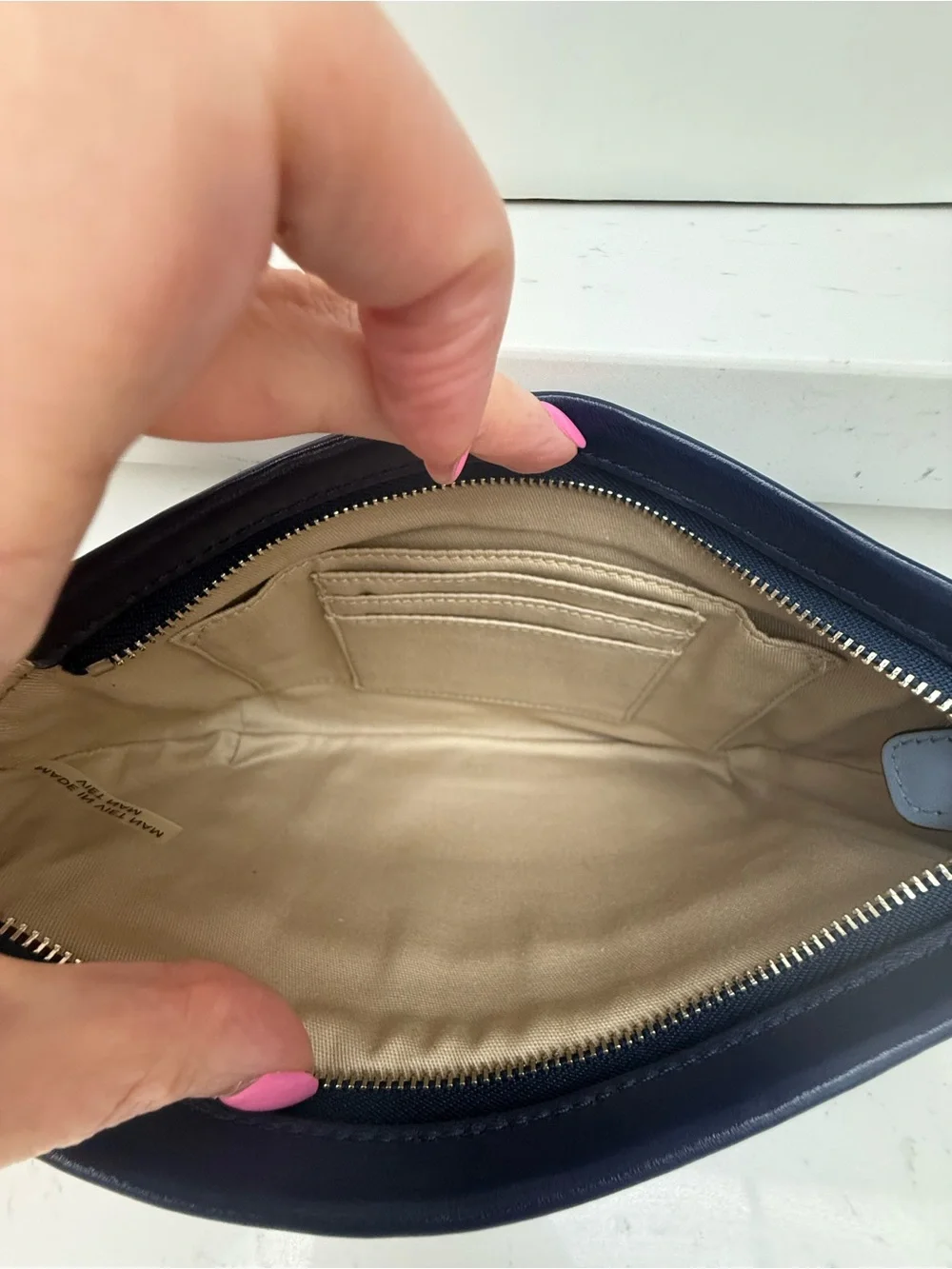 COACH Legacy Two-Tone Leather Zipper Wristlet/Pouch